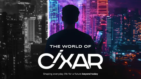 Титульный разворот, город ночью и логотип CIX AR