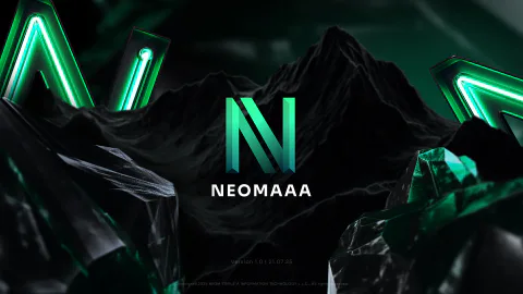 Слайд нейтральной презентации NEOMAAA, сдержанная подача с фирменным акцентом