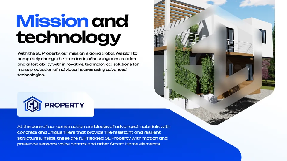 Разворот презентации SL Housing, дома и условия участия